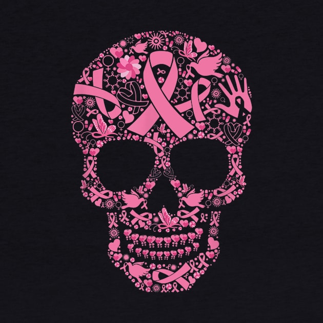 Tattoo Skull shirt Breast Cancer Awareness by Ortizhw